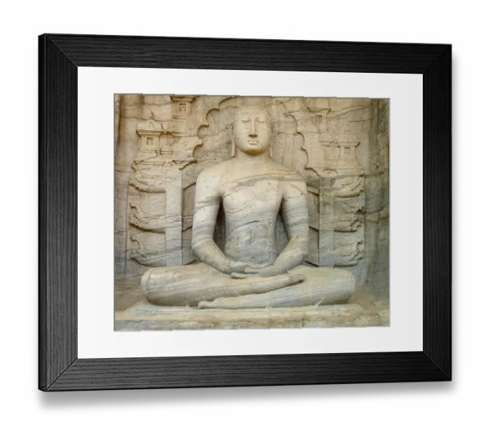 Framed Print : Sitting Buddha sculpture in Polonnaruwa in Sri Lanka Framed Print : Sitting Buddha sculpture in Polonnaruwa in Sri Lanka
