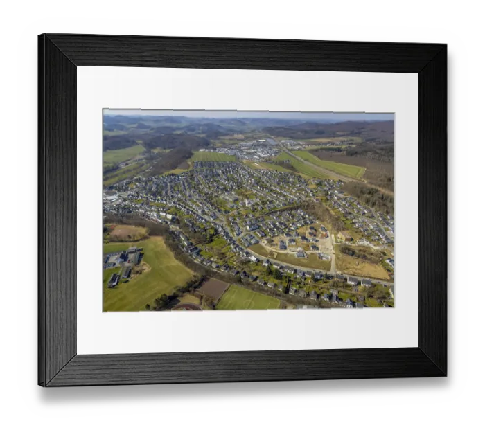 Framed Print : Aerial view, WaldstraBe residential development area Framed Print : Aerial view, WaldstraBe residential development area