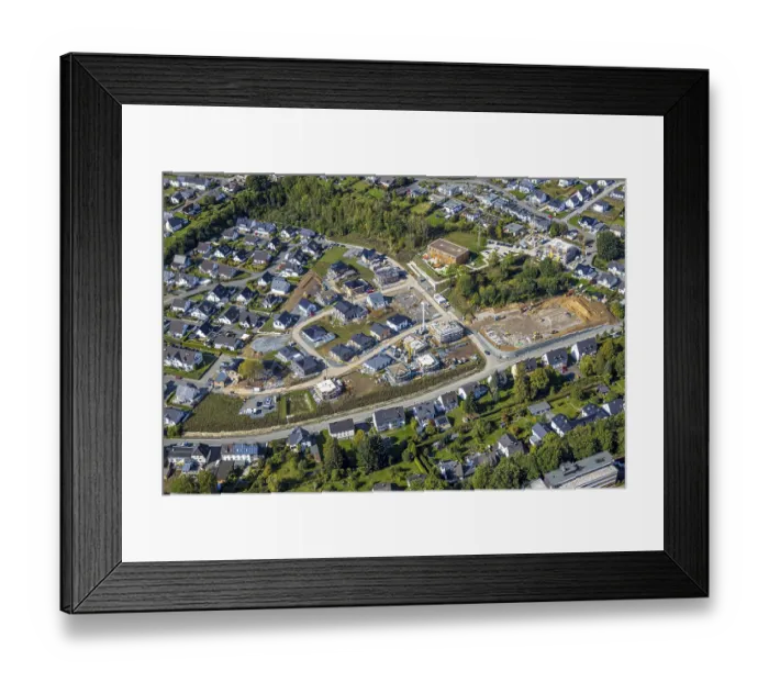Framed Print : Aerial view, residential development construction site WaldstraBe Framed Print : Aerial view, residential development construction site WaldstraBe