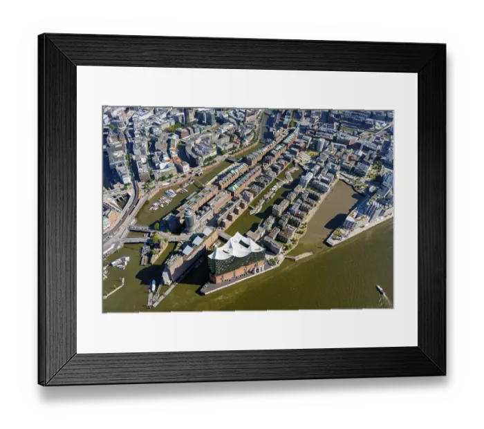 Framed Print : Europe, Germany, Hamburg, aerial view