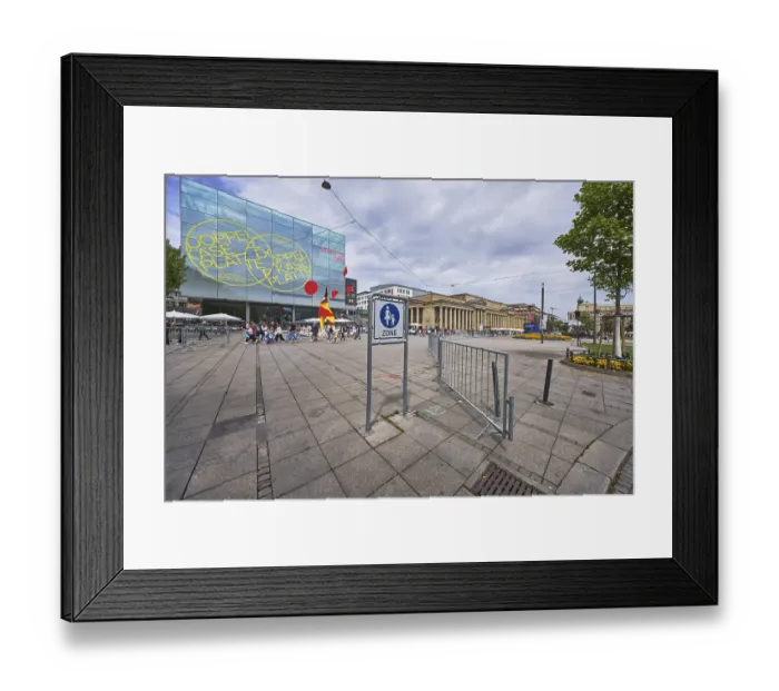Framed Print : Art museum Stuttgart, modern architecture