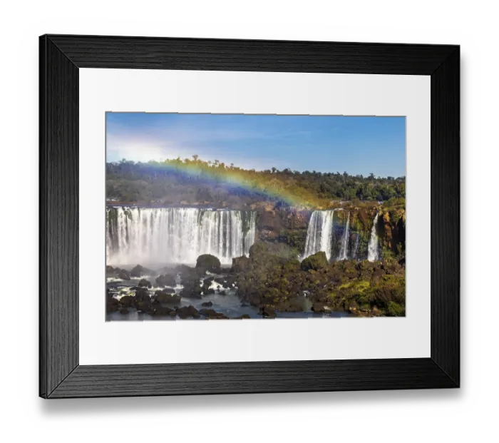 Framed Print : Iguazu waterfalls with rainbow