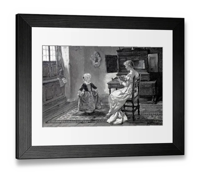 Framed Print : The little sister's first dance lesson