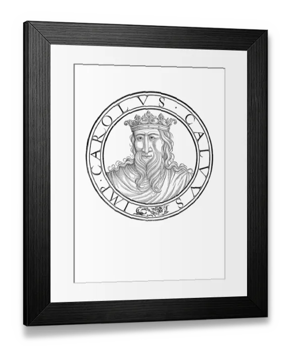 Framed Print : Charles II (born 13 June 823 in Frankfurt)