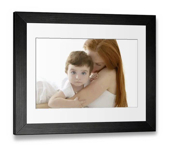Framed Print : Baby brunette and redhead mother love hug on white Framed Print : Baby brunette and redhead mother love hug on white