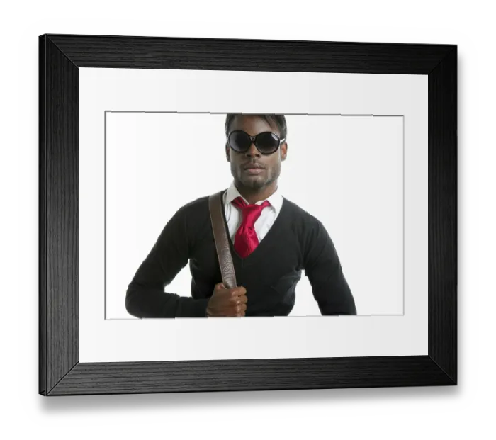 Framed Print : Fashion african handsome young man isolated on white