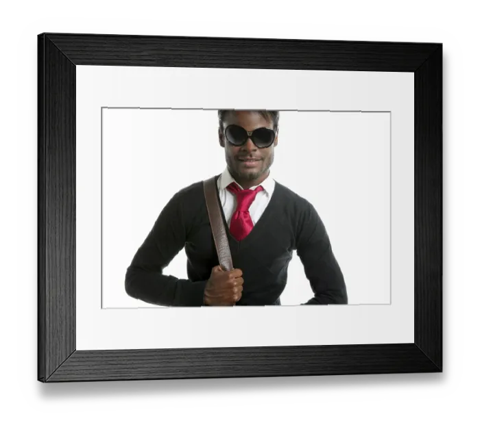 Framed Print : Androginous look black african model fashion look