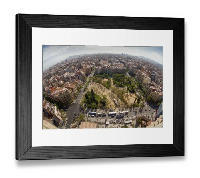 Framed Print : View of Barcelona from the towers of the Sagrada Familia