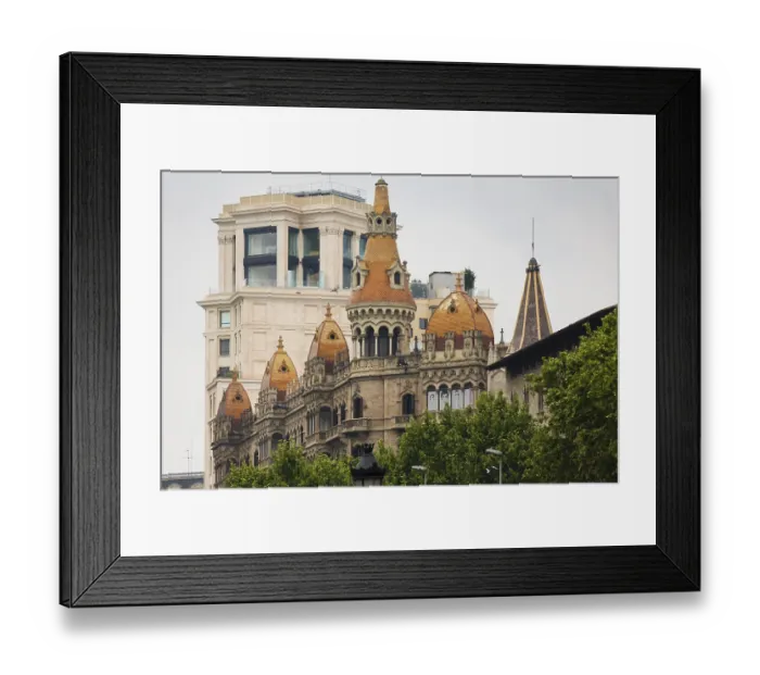 Framed Print : Art Nouveau facade, facades, Barcelona