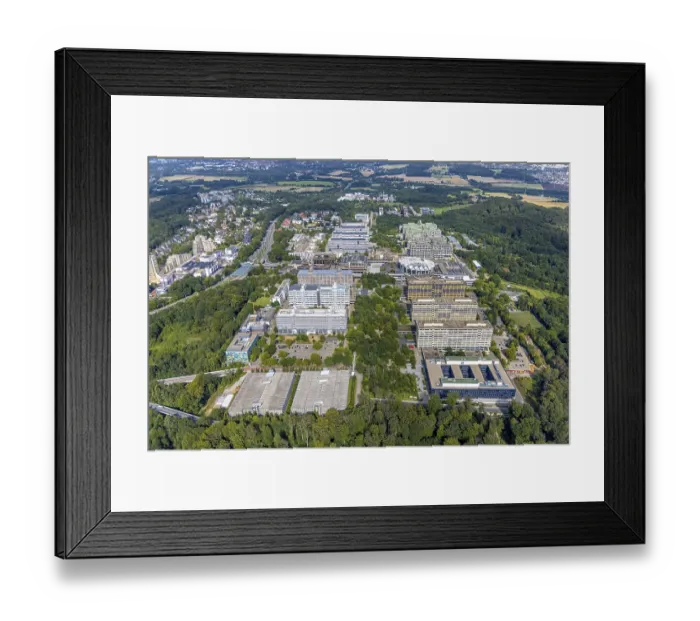 Framed Print : Aerial photo, RUB Ruhr University Bochum in the Querenburg district of Bochum Framed Print : Aerial photo, RUB Ruhr University Bochum in the Querenburg district of Bochum