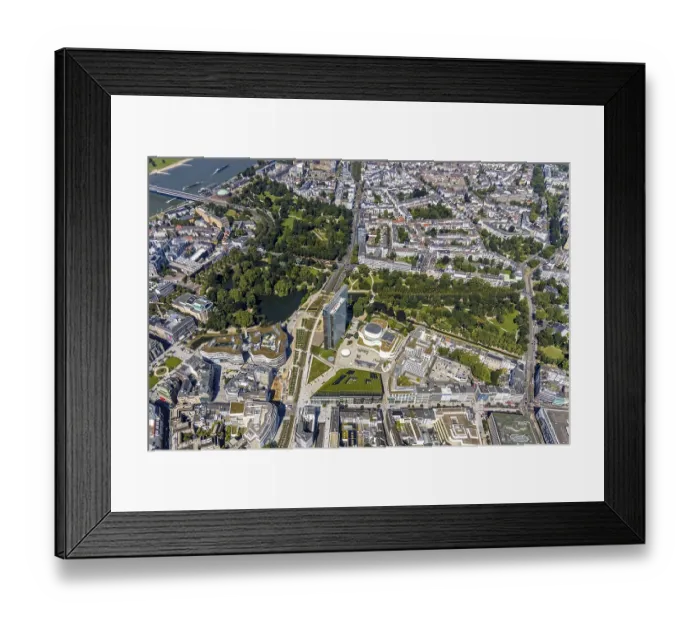 Framed Print : Aerial view, Dreischeibenhaus Framed Print : Aerial view, Dreischeibenhaus