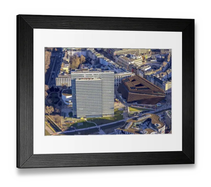 Framed Print : Aerial view, Dreischeibenhaus