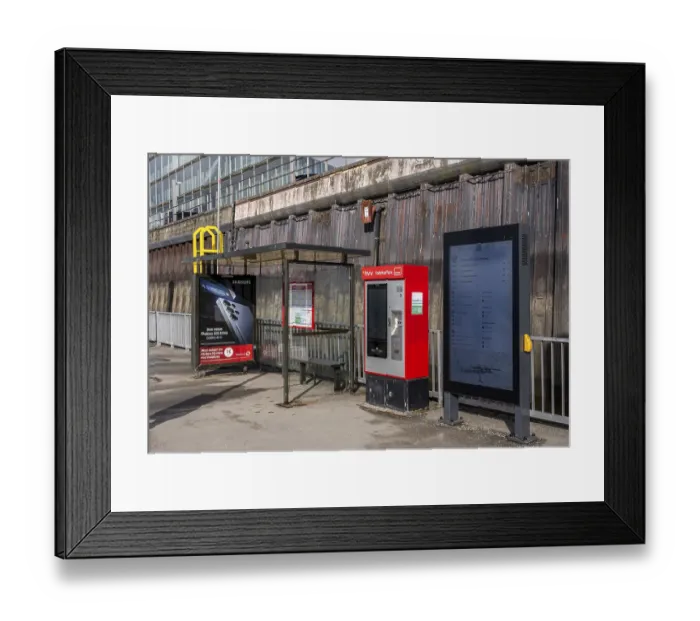 Framed Print : Hvv ferry station at Dockland, fishing harbour Framed Print : Hvv ferry station at Dockland, fishing harbour