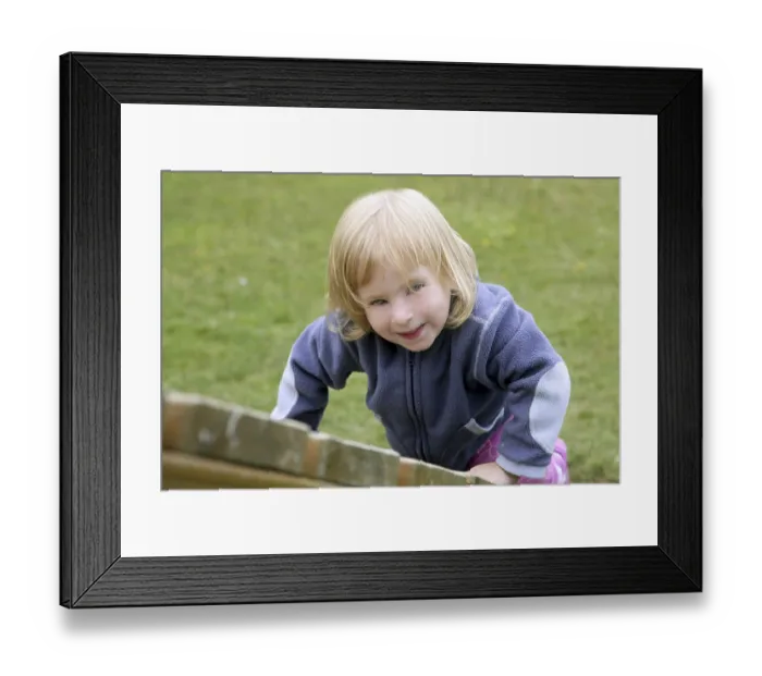 Framed Print : Blond adorable little girl playing on the playground Framed Print : Blond adorable little girl playing on the playground