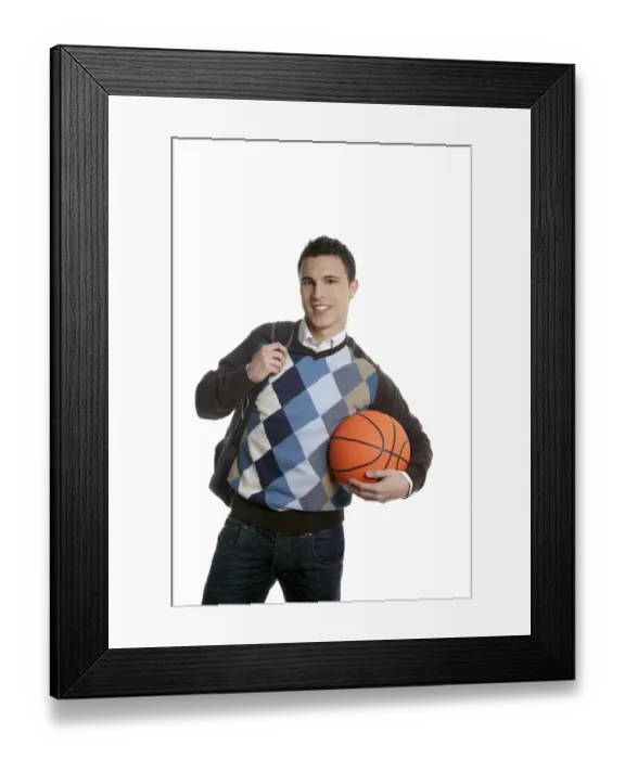 Framed Print : Happy young boy student with basketball ball
