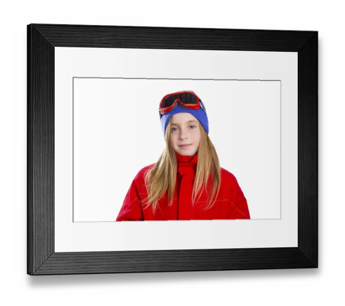 Framed Print : Blond kid girl winter portrait with ski snow goggles and wool hat Framed Print : Blond kid girl winter portrait with ski snow goggles and wool hat