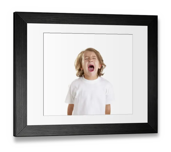 Framed Print : Children kid screaming expression on white background Framed Print : Children kid screaming expression on white background