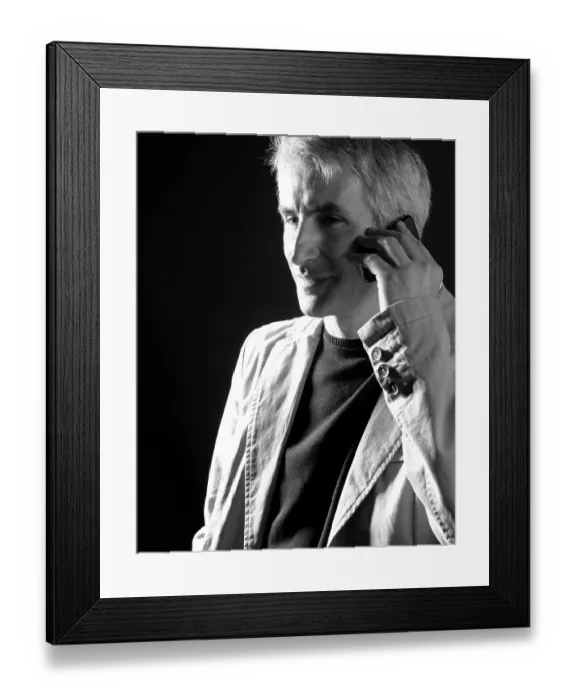 Framed Print : Businessman portrait calling phone Framed Print : Businessman portrait calling phone