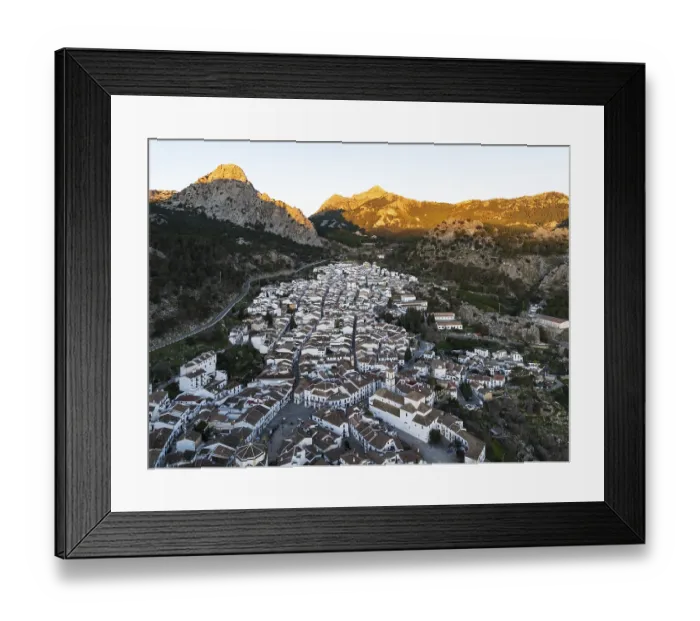 Framed Print : The White Town of Grazalema in the Sierra de Grazalema