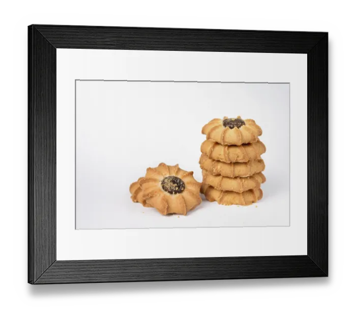 Framed Print : Stack of kurabier cookies, selective focus Framed Print : Stack of kurabier cookies, selective focus