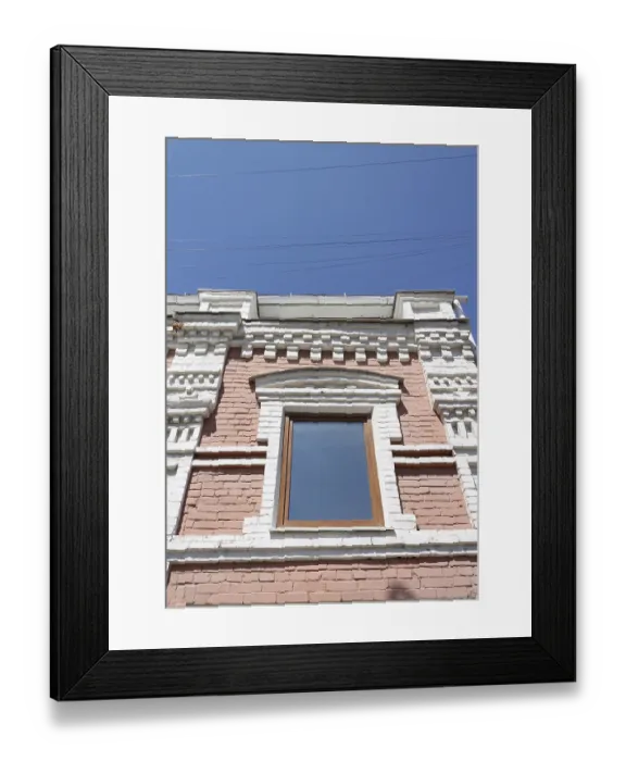 Framed Print : Old building of the 19th century, view from below Framed Print : Old building of the 19th century, view from below