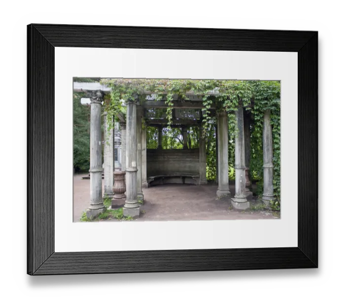 Framed Print : Vintage stone columns covered with ivy Framed Print : Vintage stone columns covered with ivy