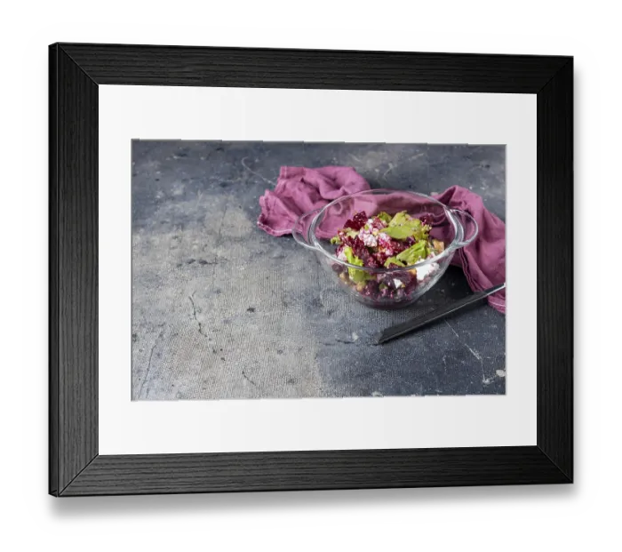 Framed Print : Beetroot and feta cheese salad in glass bowl Framed Print : Beetroot and feta cheese salad in glass bowl