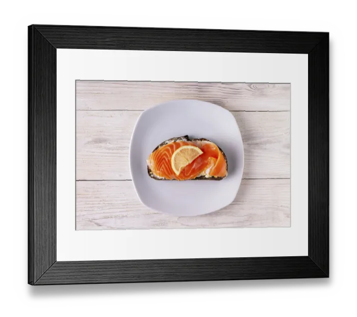 Framed Print : Sandwich with cheese, salted trout