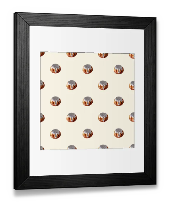 Framed Print : Cupcakes with raisins in sugar glaze