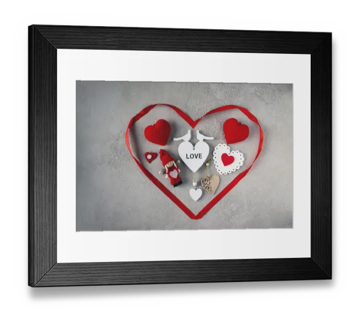 Framed Print : Red ribbon in the shape of a heart Framed Print : Red ribbon in the shape of a heart