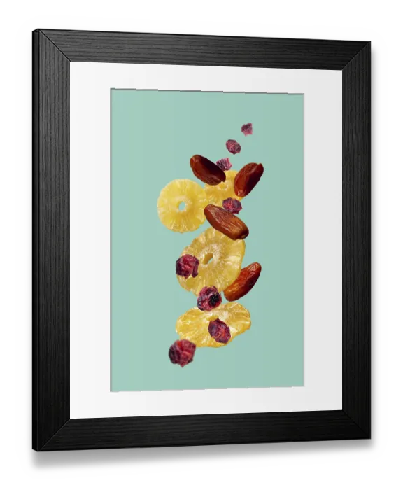 Framed Print : Dried fruits - pineapples, dates