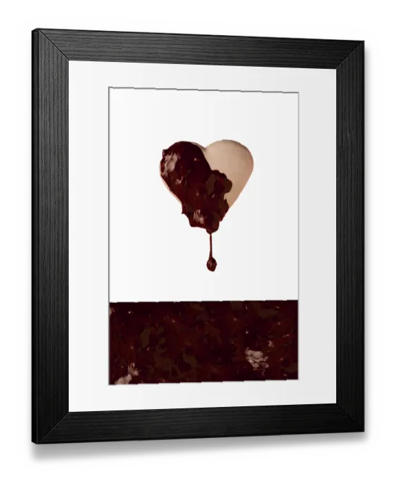Framed Print : Heart shaped cookies with drips of chocolate hanging over melted chocolate Framed Print : Heart shaped cookies with drips of chocolate hanging over melted chocolate