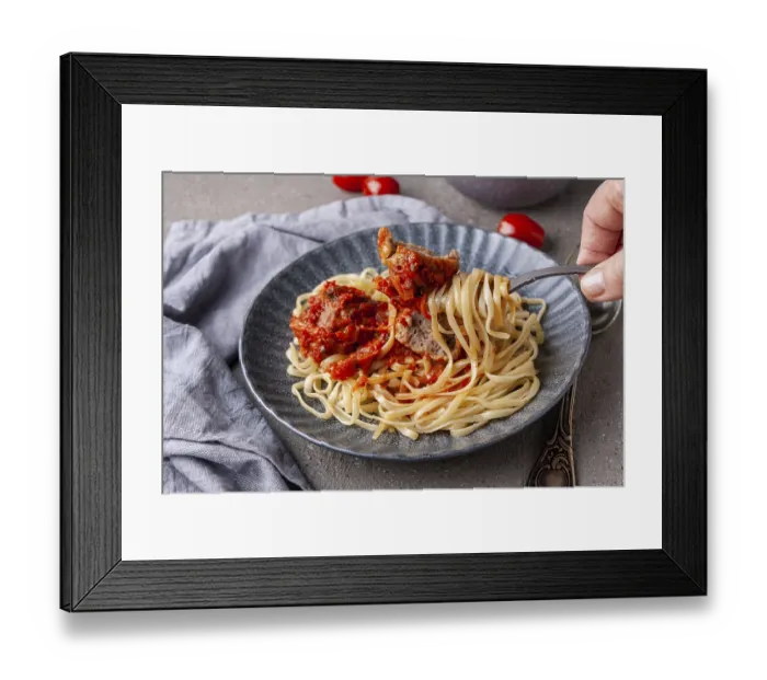 Framed Print : Man's hand holds a fork with pasta and meatball Man's hand holds a fork with pasta and meatball Framed Print : Man's hand holds a fork with pasta and meatball Man's hand holds a fork with pasta and meatball