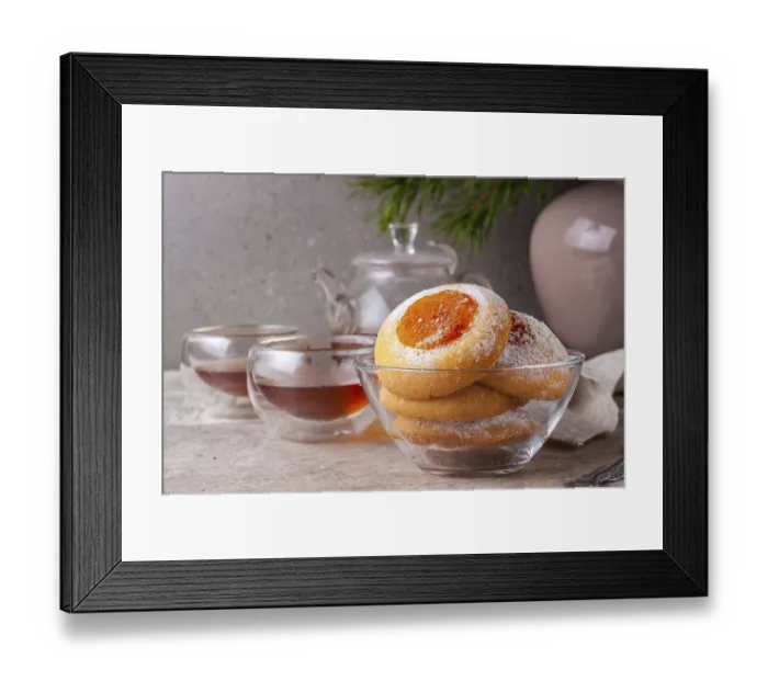 Framed Print : Homemade cookies with orange jam