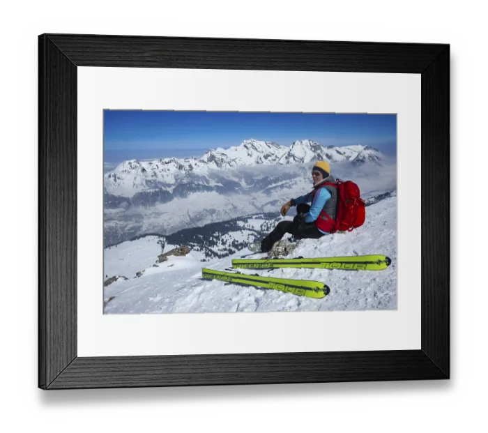 Framed Print : On the summit of the Brisi, with a view of the majestic Santis in the background