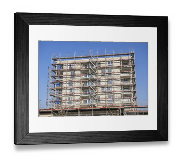 Framed Print : Close-up of a building under construction