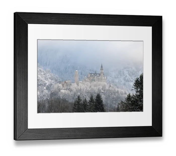 Framed Print : Mystical castle in wintry surroundings