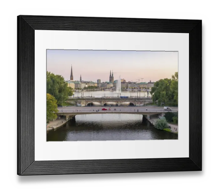 Framed Print : Aerial view of the Outer Alster and Inner Alster with Kennedy Bridge