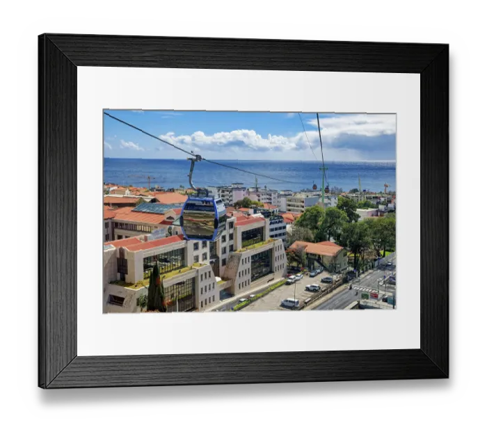 Framed Print : Cable car from the city centre to Monte