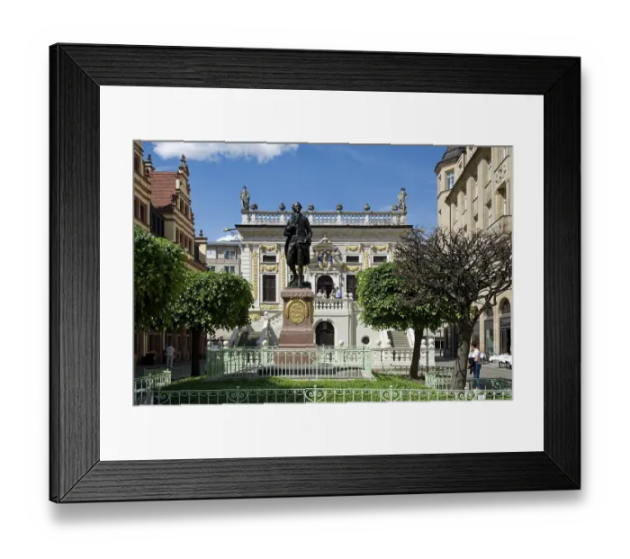 Framed Print : Baroque Old Trade Exchange, bronze statue of Goethe by Carl Seffner Framed Print : Baroque Old Trade Exchange, bronze statue of Goethe by Carl Seffner