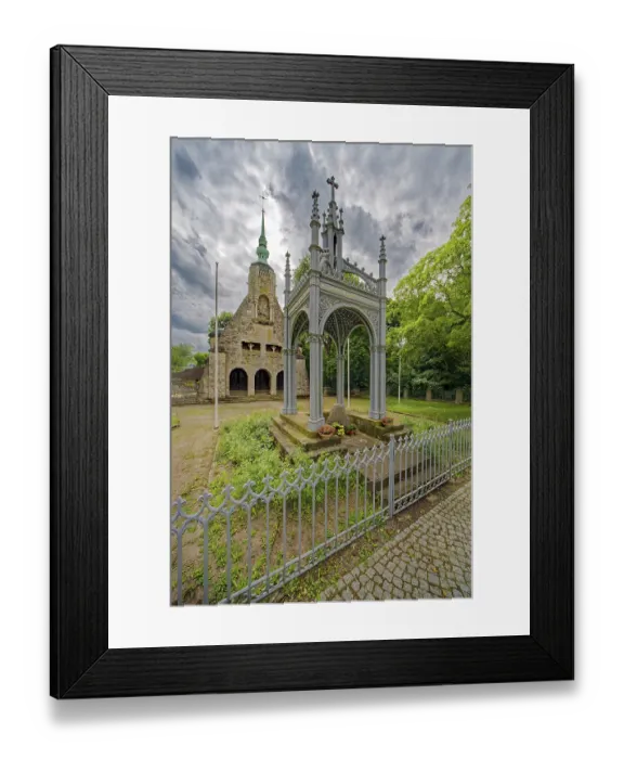 Framed Print : Memorial stone and canopy by Karl Friedrich Schinkel