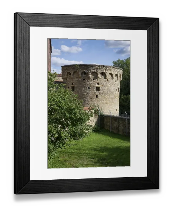 Framed Print : Historic bulwark, fortress tower of the town wall