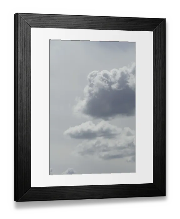 Framed Print : White cumulus clouds, grey sky, Germany Framed Print : White cumulus clouds, grey sky, Germany