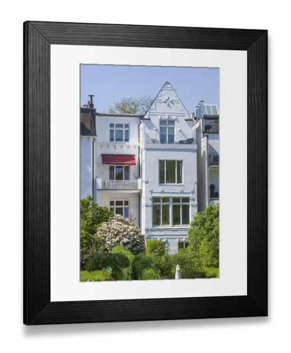 Framed Print : Noble residential building on the Lange Zug in spring