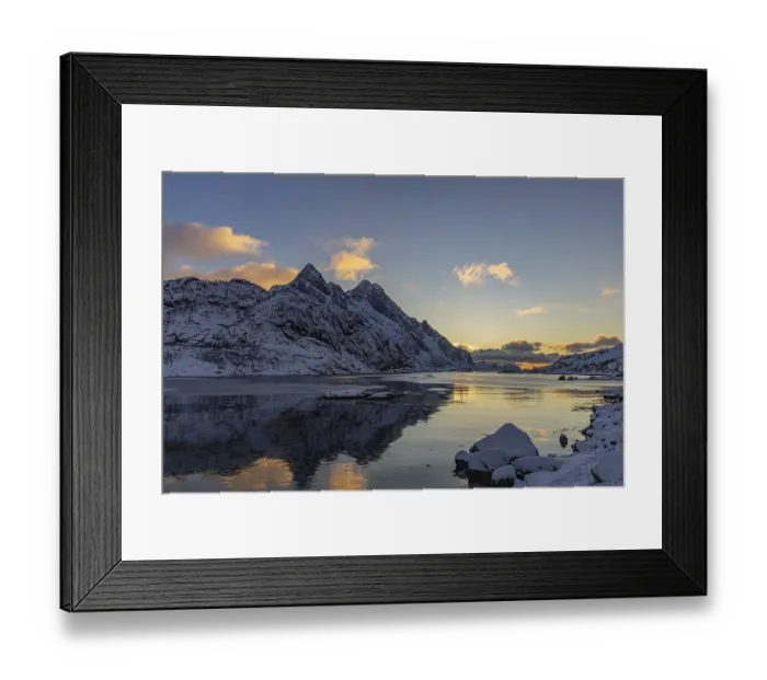 Framed Print : Sunset in Tangstad, Lofoten, Nordland, Norway