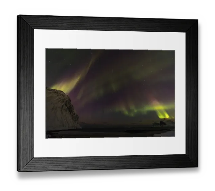 Framed Print : Northern Lights in Myrland, Lofoten