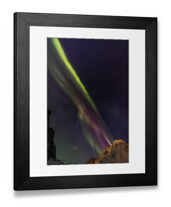 Framed Print : Northern Lights in Myrland, Lofoten