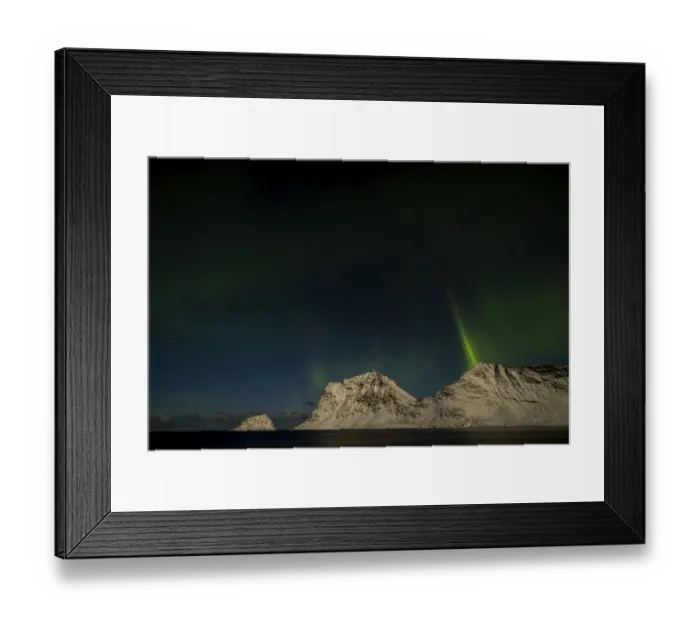 Framed Print : Northern lights at Haukland beach Framed Print : Northern lights at Haukland beach