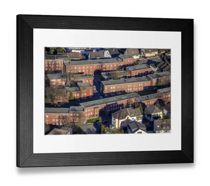 Framed Print : Aerial view, residential area Cunosiedlung Framed Print : Aerial view, residential area Cunosiedlung