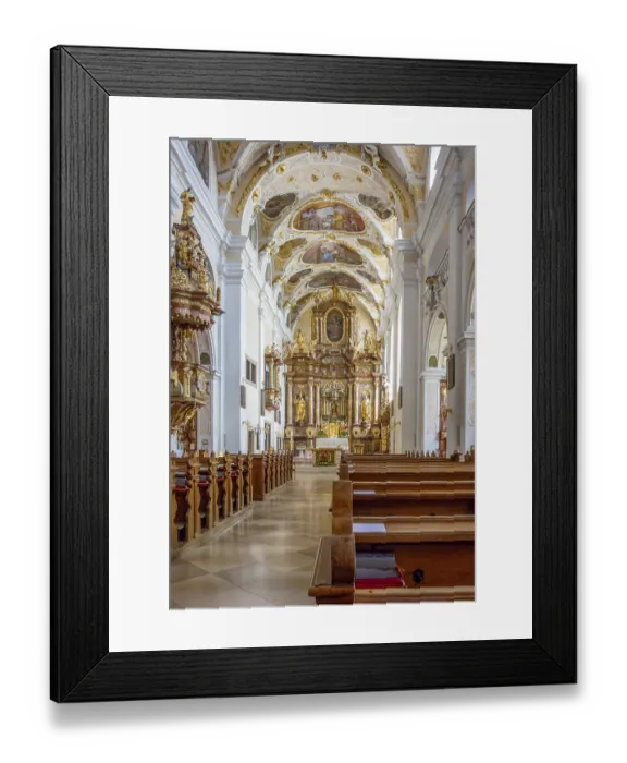 Framed Print : Impression in the Basilica church with the Franciscan monastery in Frauenkirchen